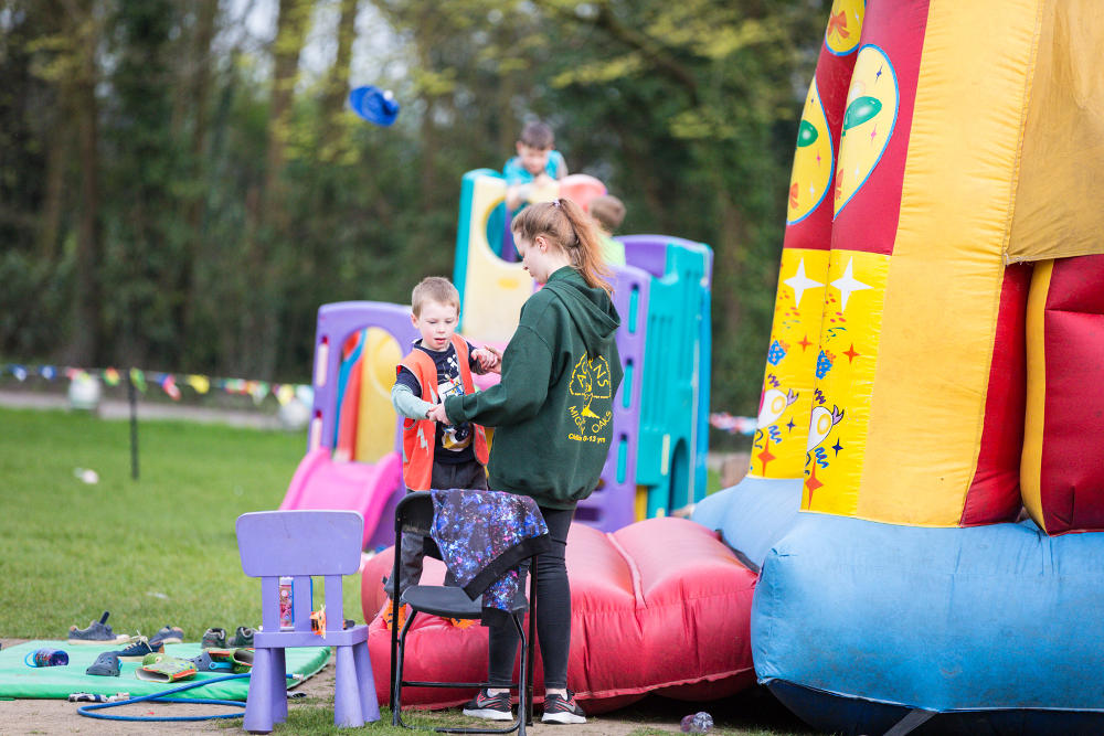 Outdoor play equipment at Mighty Oaks Holiday Club Cirencester