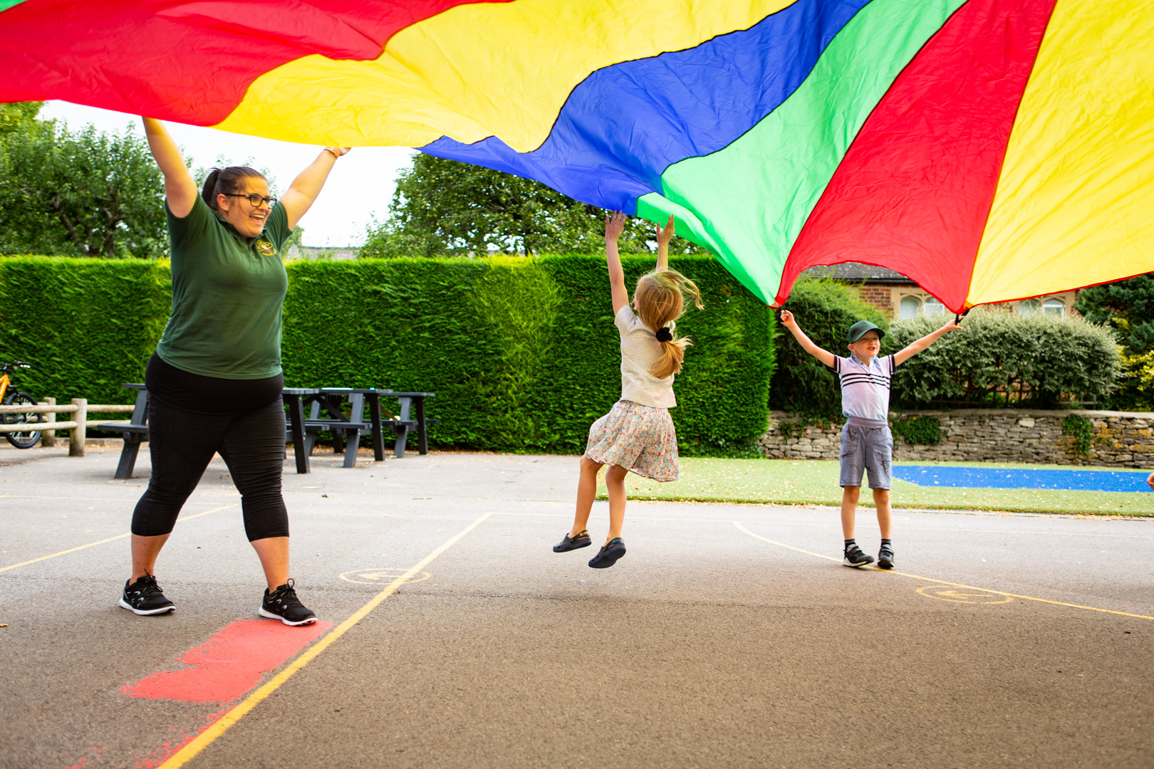 Outdoor play equipment at Mighty Oaks Holiday Club Cirencester